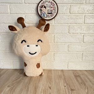 کوسن زرافه با پارچه تدی