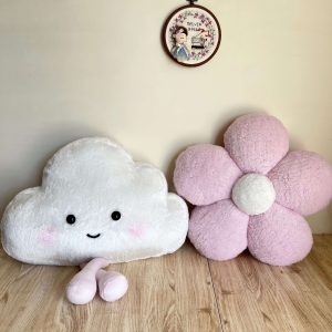 ست کوسن ابر و گل صورتی