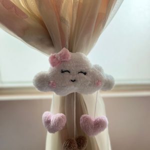 نگهدارنده پرده مدل ابر با آویز قلب