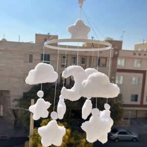 آویز موزیکال تخت نوزاد طرح آسمان